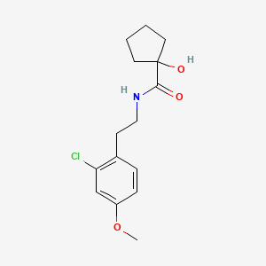 molecular formula C15H20ClNO3 B7073187 N-[2-(2-chloro-4-methoxyphenyl)ethyl]-1-hydroxycyclopentane-1-carboxamide 