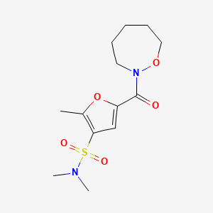 molecular formula C13H20N2O5S B7073234 N,N,2-trimethyl-5-(oxazepane-2-carbonyl)furan-3-sulfonamide 