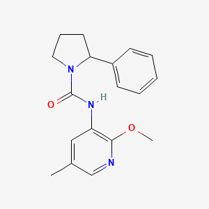 molecular formula C18H21N3O2 B7073240 N-(2-methoxy-5-methylpyridin-3-yl)-2-phenylpyrrolidine-1-carboxamide 