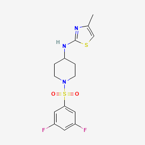 molecular formula C15H17F2N3O2S2 B7073248 N-[1-(3,5-difluorophenyl)sulfonylpiperidin-4-yl]-4-methyl-1,3-thiazol-2-amine 