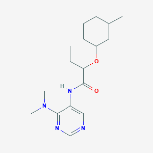 molecular formula C17H28N4O2 B7073319 N-[4-(dimethylamino)pyrimidin-5-yl]-2-(3-methylcyclohexyl)oxybutanamide 