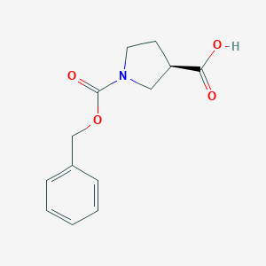 molecular formula C13H15NO4 B070735 (R)-1-Cbz-pyrrolidine-3-carboxylic acid CAS No. 192214-06-5