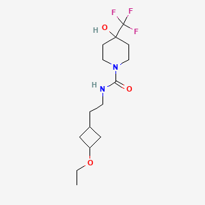 molecular formula C15H25F3N2O3 B7073511 N-[2-(3-ethoxycyclobutyl)ethyl]-4-hydroxy-4-(trifluoromethyl)piperidine-1-carboxamide 