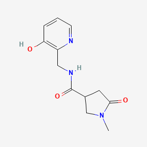 molecular formula C12H15N3O3 B7073538 N-[(3-hydroxypyridin-2-yl)methyl]-1-methyl-5-oxopyrrolidine-3-carboxamide 