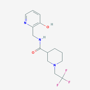 molecular formula C14H18F3N3O2 B7073542 N-[(3-hydroxypyridin-2-yl)methyl]-1-(2,2,2-trifluoroethyl)piperidine-3-carboxamide 