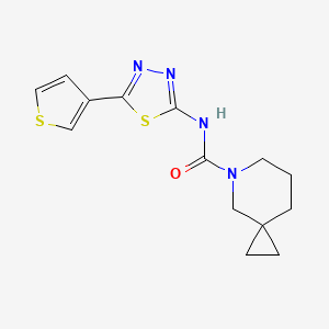 molecular formula C14H16N4OS2 B7073550 N-(5-thiophen-3-yl-1,3,4-thiadiazol-2-yl)-5-azaspiro[2.5]octane-5-carboxamide 