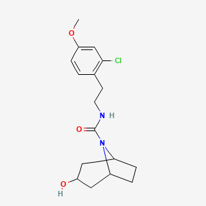 molecular formula C17H23ClN2O3 B7073559 N-[2-(2-chloro-4-methoxyphenyl)ethyl]-3-hydroxy-8-azabicyclo[3.2.1]octane-8-carboxamide 
