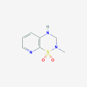 molecular formula C7H9N3O2S B070737 2H-Pyrido[3,2-e]-1,2,4-thiadiazine,3,4-dihydro-2-methyl-,1,1-dioxide(9CI) CAS No. 163137-08-4