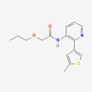 molecular formula C15H18N2O2S B7073759 N-[2-(5-methylthiophen-3-yl)pyridin-3-yl]-2-propoxyacetamide 