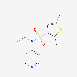 molecular formula C13H16N2O2S2 B7073768 N-ethyl-2,5-dimethyl-N-pyridin-4-ylthiophene-3-sulfonamide 