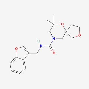 molecular formula C19H24N2O4 B7073773 N-(1-benzofuran-3-ylmethyl)-7,7-dimethyl-2,6-dioxa-9-azaspiro[4.5]decane-9-carboxamide 