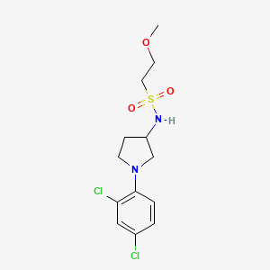 molecular formula C13H18Cl2N2O3S B7073789 N-[1-(2,4-dichlorophenyl)pyrrolidin-3-yl]-2-methoxyethanesulfonamide 