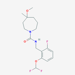molecular formula C17H23F3N2O3 B7073826 N-[[2-(difluoromethoxy)-6-fluorophenyl]methyl]-4-methoxy-4-methylazepane-1-carboxamide 