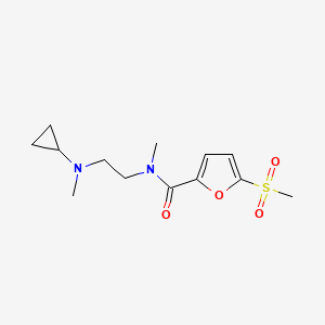 molecular formula C13H20N2O4S B7073843 N-[2-[cyclopropyl(methyl)amino]ethyl]-N-methyl-5-methylsulfonylfuran-2-carboxamide 