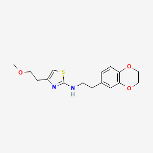 molecular formula C16H20N2O3S B7073910 N-[2-(2,3-dihydro-1,4-benzodioxin-6-yl)ethyl]-4-(2-methoxyethyl)-1,3-thiazol-2-amine 