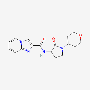 molecular formula C17H20N4O3 B7073940 N-[1-(oxan-4-yl)-2-oxopyrrolidin-3-yl]imidazo[1,2-a]pyridine-2-carboxamide 