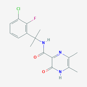 molecular formula C16H17ClFN3O2 B7073955 N-[2-(3-chloro-2-fluorophenyl)propan-2-yl]-5,6-dimethyl-2-oxo-1H-pyrazine-3-carboxamide 