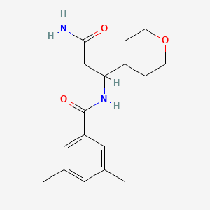 molecular formula C17H24N2O3 B7073988 N-[3-amino-1-(oxan-4-yl)-3-oxopropyl]-3,5-dimethylbenzamide 