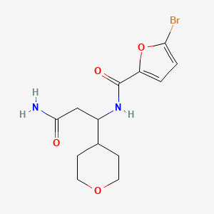 molecular formula C13H17BrN2O4 B7073999 N-[3-amino-1-(oxan-4-yl)-3-oxopropyl]-5-bromofuran-2-carboxamide 
