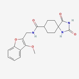 molecular formula C19H21N3O5 B7074009 N-[(3-methoxy-1-benzofuran-2-yl)methyl]-2,4-dioxo-1,3-diazaspiro[4.5]decane-8-carboxamide 