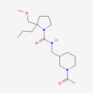 molecular formula C18H33N3O3 B7074046 N-[(1-acetylpiperidin-3-yl)methyl]-2-(methoxymethyl)-2-propylpyrrolidine-1-carboxamide 