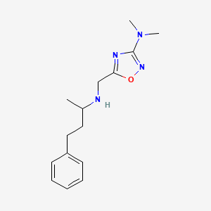 molecular formula C15H22N4O B7074066 N,N-dimethyl-5-[(4-phenylbutan-2-ylamino)methyl]-1,2,4-oxadiazol-3-amine 