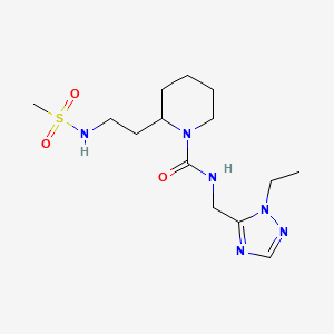 molecular formula C14H26N6O3S B7074175 N-[(2-ethyl-1,2,4-triazol-3-yl)methyl]-2-[2-(methanesulfonamido)ethyl]piperidine-1-carboxamide 
