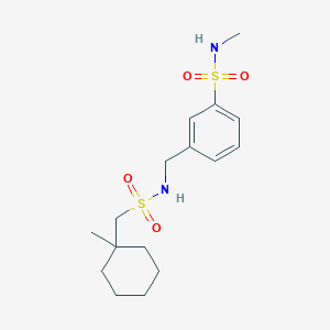 molecular formula C16H26N2O4S2 B7074227 N-methyl-3-[[(1-methylcyclohexyl)methylsulfonylamino]methyl]benzenesulfonamide 