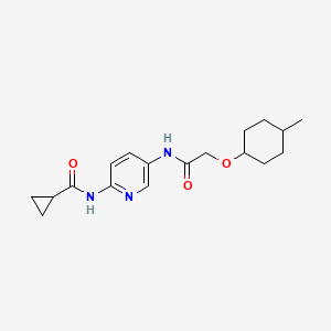molecular formula C18H25N3O3 B7074309 N-[5-[[2-(4-methylcyclohexyl)oxyacetyl]amino]pyridin-2-yl]cyclopropanecarboxamide 
