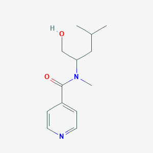 molecular formula C13H20N2O2 B7074373 N-(1-hydroxy-4-methylpentan-2-yl)-N-methylpyridine-4-carboxamide 