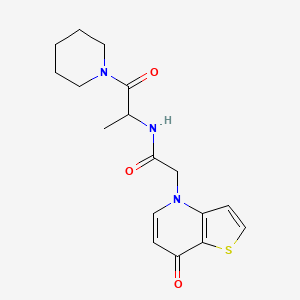 molecular formula C17H21N3O3S B7074376 N-(1-oxo-1-piperidin-1-ylpropan-2-yl)-2-(7-oxothieno[3,2-b]pyridin-4-yl)acetamide 