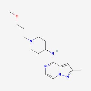 molecular formula C16H25N5O B7074425 N-[1-(3-methoxypropyl)piperidin-4-yl]-2-methylpyrazolo[1,5-a]pyrazin-4-amine 