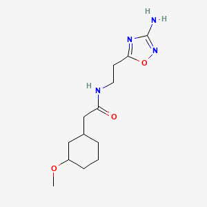 molecular formula C13H22N4O3 B7074473 N-[2-(3-amino-1,2,4-oxadiazol-5-yl)ethyl]-2-(3-methoxycyclohexyl)acetamide 