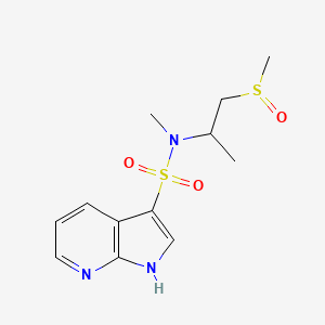 molecular formula C12H17N3O3S2 B7074476 N-methyl-N-(1-methylsulfinylpropan-2-yl)-1H-pyrrolo[2,3-b]pyridine-3-sulfonamide 