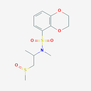 molecular formula C13H19NO5S2 B7074508 N-methyl-N-(1-methylsulfinylpropan-2-yl)-2,3-dihydro-1,4-benzodioxine-5-sulfonamide 