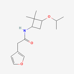 molecular formula C15H23NO3 B7074559 N-(2,2-dimethyl-3-propan-2-yloxycyclobutyl)-2-(furan-3-yl)acetamide 
