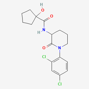 molecular formula C17H20Cl2N2O3 B7074696 N-[1-(2,4-dichlorophenyl)-2-oxopiperidin-3-yl]-1-hydroxycyclopentane-1-carboxamide 