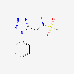molecular formula C10H13N5O2S B7074707 N-methyl-N-[(1-phenyltetrazol-5-yl)methyl]methanesulfonamide 
