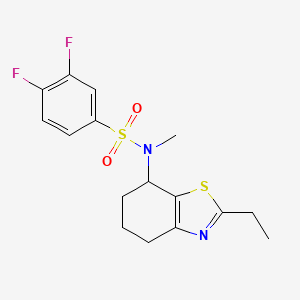 molecular formula C16H18F2N2O2S2 B7074761 N-(2-ethyl-4,5,6,7-tetrahydro-1,3-benzothiazol-7-yl)-3,4-difluoro-N-methylbenzenesulfonamide 
