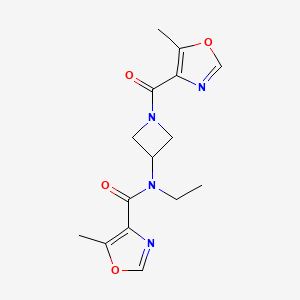 molecular formula C15H18N4O4 B7074817 N-ethyl-5-methyl-N-[1-(5-methyl-1,3-oxazole-4-carbonyl)azetidin-3-yl]-1,3-oxazole-4-carboxamide 