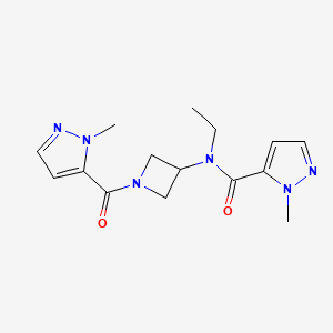 molecular formula C15H20N6O2 B7074824 N-ethyl-2-methyl-N-[1-(2-methylpyrazole-3-carbonyl)azetidin-3-yl]pyrazole-3-carboxamide 