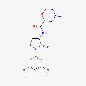 molecular formula C18H25N3O5 B7074870 N-[1-(3,5-dimethoxyphenyl)-2-oxopyrrolidin-3-yl]-4-methylmorpholine-2-carboxamide 