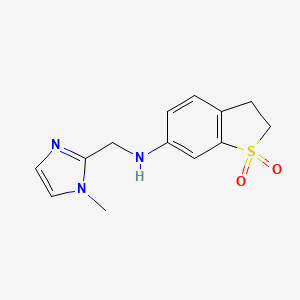 molecular formula C13H15N3O2S B7074911 N-[(1-methylimidazol-2-yl)methyl]-1,1-dioxo-2,3-dihydro-1-benzothiophen-6-amine 