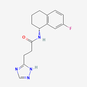 molecular formula C15H17FN4O B7074914 N-[(1R)-7-fluoro-1,2,3,4-tetrahydronaphthalen-1-yl]-3-(1H-1,2,4-triazol-5-yl)propanamide 