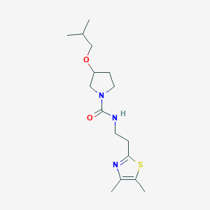 molecular formula C16H27N3O2S B7075020 N-[2-(4,5-dimethyl-1,3-thiazol-2-yl)ethyl]-3-(2-methylpropoxy)pyrrolidine-1-carboxamide 