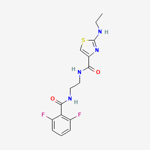 molecular formula C15H16F2N4O2S B7075085 N-[2-[(2,6-difluorobenzoyl)amino]ethyl]-2-(ethylamino)-1,3-thiazole-4-carboxamide 