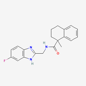 molecular formula C20H20FN3O B7075108 N-[(6-fluoro-1H-benzimidazol-2-yl)methyl]-1-methyl-3,4-dihydro-2H-naphthalene-1-carboxamide 