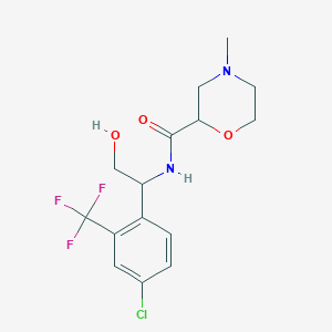 molecular formula C15H18ClF3N2O3 B7075174 N-[1-[4-chloro-2-(trifluoromethyl)phenyl]-2-hydroxyethyl]-4-methylmorpholine-2-carboxamide 