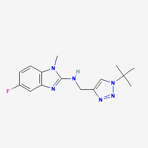 molecular formula C15H19FN6 B7075197 N-[(1-tert-butyltriazol-4-yl)methyl]-5-fluoro-1-methylbenzimidazol-2-amine 
