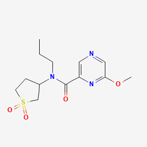 molecular formula C13H19N3O4S B7075245 N-(1,1-dioxothiolan-3-yl)-6-methoxy-N-propylpyrazine-2-carboxamide 
